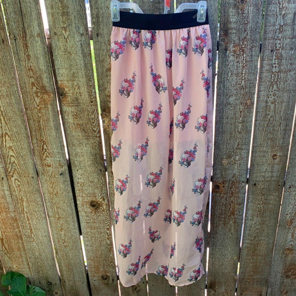 Jesse & J skirt elastic waist maxi sheer size medi